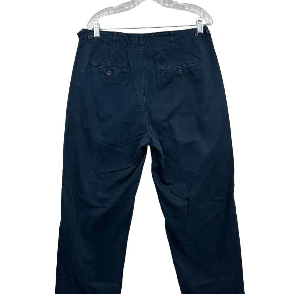 Banana Republic Men Chino Pants Straight Flat Front Slash Pockets Navy Size W34*